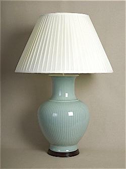 ALEXANDERS 42CM CELADON BAMBOO URN LAMP